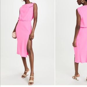 Amanda Uprichard Morrison Dress in shocking pink.